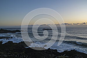 Ocean Waves on rock beach