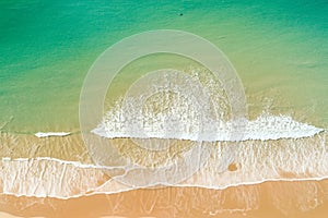 Ocean Waves Sandy Tropical Beach Above