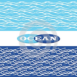 Ocean waves seamless borders