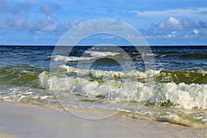 Ocean waves splashing on the shore