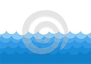 Ocean waves template background, vector stock illustration