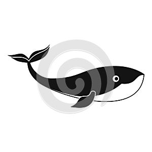 Ocean whale icon, simple style