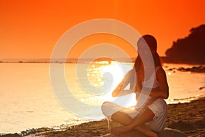 Ocean yoga sunrise