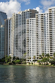 Oceanfront luxury condominiums at the bay in Miami, Florida