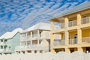 Oceanfront multicolored vacation homes