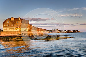 Oceanfront Row Houses at Sunset