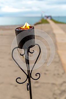 Oceanfront Wedding Torch