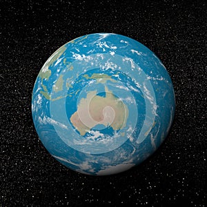 Oceania on earth - 3D render photo
