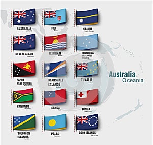 the oceania map divided by countries