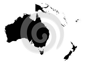 Oceania map - geographic region that includes Australasia, Melanesia, Micronesia and Polynesia photo