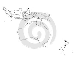 Oceania outline map photo