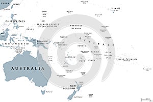 Oceania political map photo