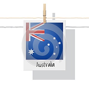 Oceania zone flag collection with photo of Australia flag