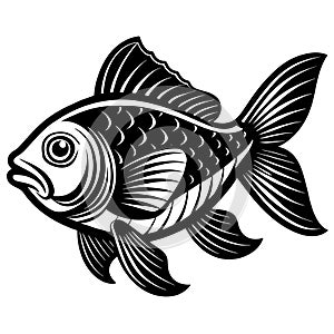 Oceanic Elegance: Distinctive Fish Silhouette Vector Illustrations