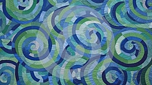 Oceanic Resonance: Soothing Wave Patterns in Blue and Green