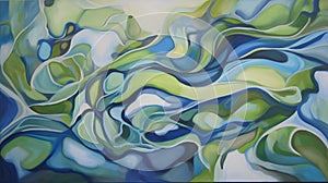 Oceanic Resonance: Soothing Wave Patterns in Blue and Green