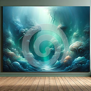 Oceanic Theme Depths Canvas Wal Art photo