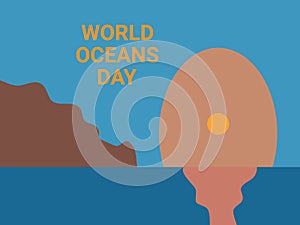Oceans Day vector illustration flat design