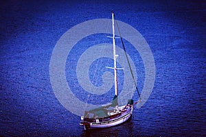 Oceanscape Lone Yacht Boat In Mombasa City County Kenya East African