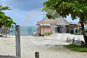 An oceanside bar in San Pedro, Belize