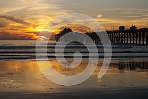 Oceanside, CA pier sunset. photo