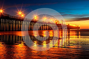Oceanside Pier after Sunset photo