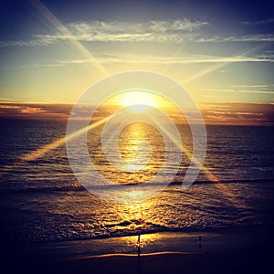 Oceanside at Sunset, Carlsbad, California USA