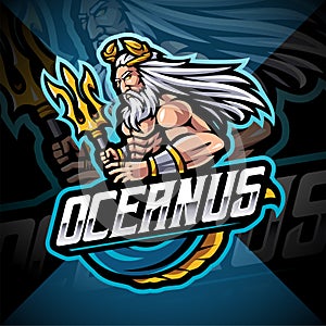 Oceanus god esport mascot logo design