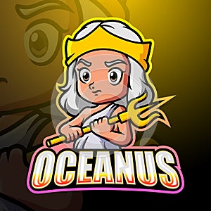 Oceanus mascot esport logo design