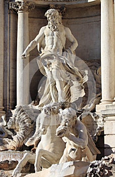 Oceanus in the Trevi Fountain