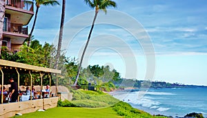 Oceanview restaurant on maui hawaii state