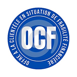 OCF offers to customers in a situation of financial fragility symbol in France