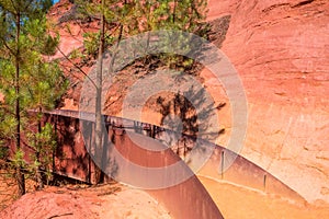 Ocher formations made near Rousillon village, Provence, France photo