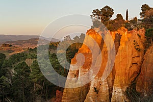 Ochre cliffs around Roussillon village