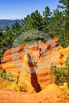 Ochre cliffs near Roussillon, Provence, France