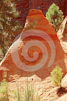 Ochre colored peak near Roussillon, France