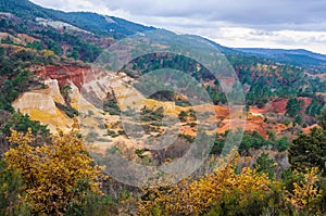 Ochre mines in French Colorado, Provence, France