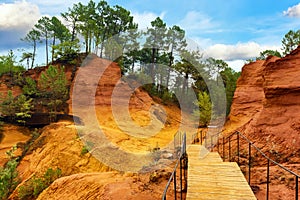 ochre quarries of the Apt valley, Vaucluse region, France