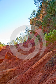 Ochre rocks in roussillon, france