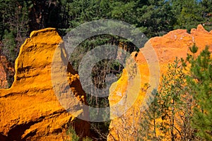 Ochre rocks in roussillon, france