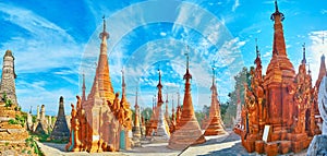 Among the ochre stupas of Nyaung Ohak, Indein, Inle Lake, Myanmar