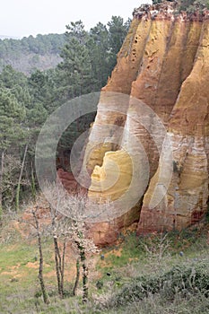 Ochres Deposits in Roussillon Village, France