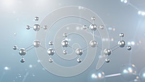 ocimene molecular structure, 3d model molecule, isomeric hydrocarbons, structural chemical formula view from a microscope