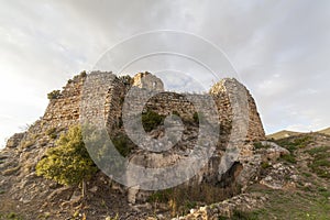 Ocio Castle, on de Lanos Mountain, ruins of a medieval castle photo