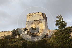 Ocio Castle, on de Lanos Mountain, ruins of a medieval castle photo