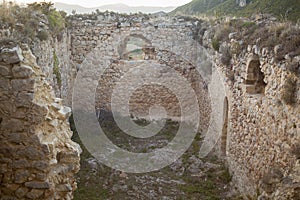 Ocio Castle, on de Lanos Mountain, ruins of a medieval castle photo