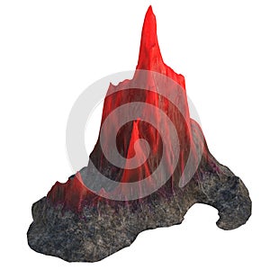 Ock with red crystal on white isolated background. 3d illustration