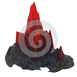 Ock with red crystal on white isolated background. 3d illustration