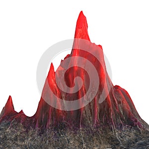 Ock with red crystal on white isolated background. 3d illustration