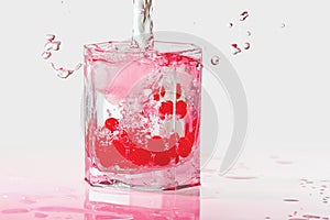 ÃÂ¡ocktail with ice and red cranberries with splash